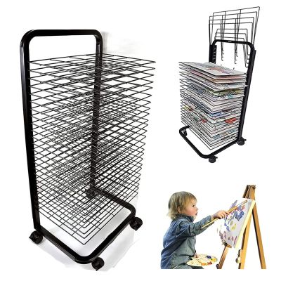 YSCMX Drying Rack, Mobile Art Drying Rack with Wire Shelves for Works of Art, Black Powder Coated Finish, Drying& Print Racks, Ideal for Education Schools and Art Clubs (Size : 25-Layer)