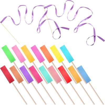 Civaner 30 Pcs 6.6 ft Ribbon Dancing Wands Streamers Dance Ribbon Party Favors Rhythmic Gymnastics Ribbons for Birthday Carnival Prizes Baton Stick Twirling Art Dances(0.6 Inch,Colorful)