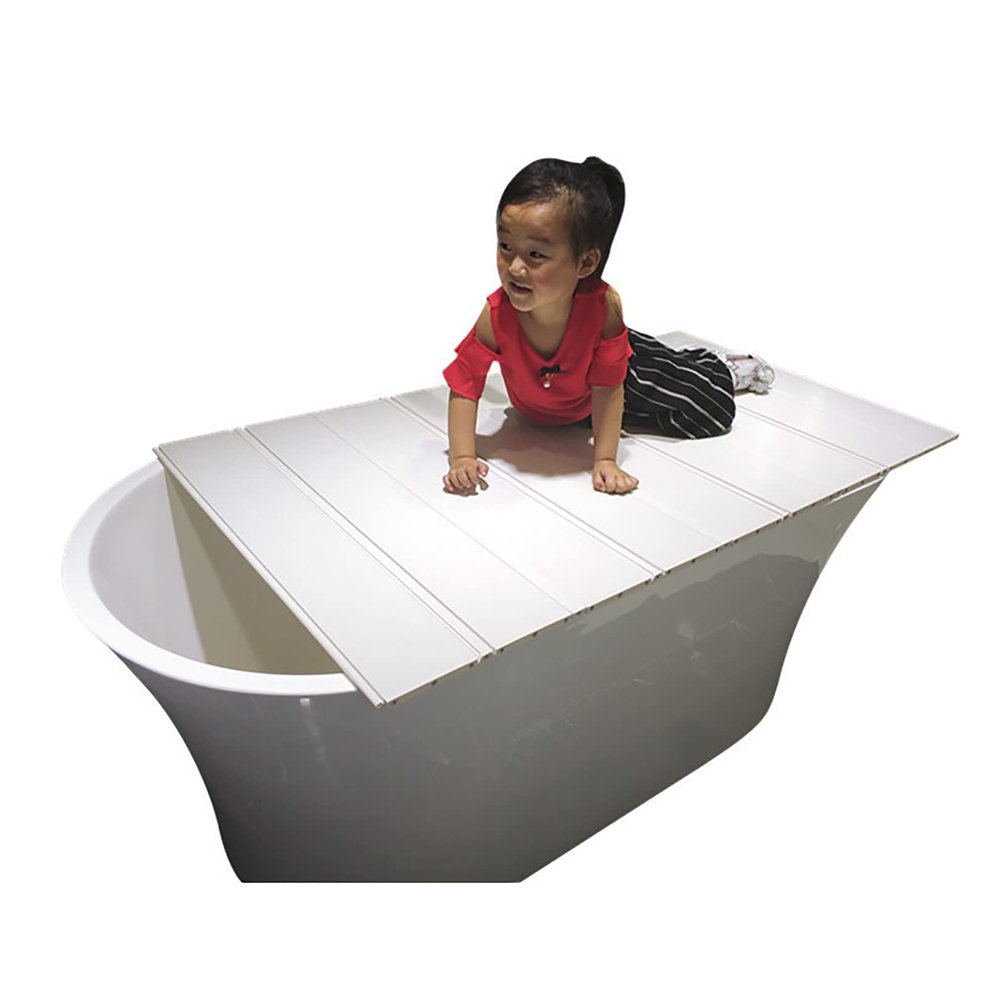 YF BATHROOM Bathtub Insulation Cover, Plastic Bath Board for Household, White Shutter Bath Lid Anti-dust Folding Dust Board