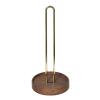 LIU- Freestanding Paper Towel Holder for Kitchen Countertops, Golden Brass Paper Towel Stand with Walnut Wood Thick Base, Fits Standard or Jumbo- Sized Rolls view 1