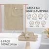 VOOVA & MOVAS Tan Bath Towels - 100% Cotton | Lightweight | Soft | Thick, 2 Bath 30"x56", 2 Hand 18"x28", 2 Washcloths 13"x13", Quick Dry Towels for Showering, Luxury Towel Gift Set, Dark Beige view 3