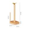 LIU- Countertop Wooden Paper Towel Holder with Brass Bird- shaped Top and Non- slip Base, for Kitchen Dining Room or Bar Counter, Fits Standard or Giant Rolls view 2