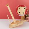 LIU- Countertop Wooden Paper Towel Holder with Brass Bird- shaped Top and Non- slip Base, for Kitchen Dining Room or Bar Counter, Fits Standard or Giant Rolls view 4