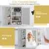 hysache Bathroom Medicine Cabinet, Wall Mount Mirrored Storage Cabinets w/Single Door & Adjustable Shelf, Multipurpose Wooden Organizer for Hallway Living Room Bedroom (White) view 4