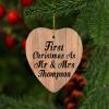 Designsify Christmas Tree Decoration, First Christmas As Mr & Mrs Thompson, Heart Ornament C, Gifts for Birthday Anniversary Valentines Mom Mothers Fathers Day Party, to Men Women Him Her Friend view 3
