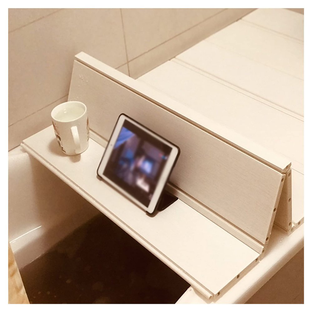 YF BATHROOM Bathtub Tray PVC Anti-dust Bath Cover for Tub Bathtub Insulation Board Shutter Bath Lid Foldable Tub Cover for Bath, White