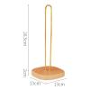 LIU- Countertop Paper Towel Holder for Kitchen Dining or Bar Counter, Vertical Brass Paper Towel Holder with Non- slip Beech Base view 2