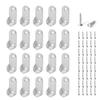 20 Pack Oval Closet Rod End Supports, Dveda Closet Rod Bracket, Wardrobe Closet Rod Holder for 19x35mm Oval Rods, Polishied Chrome Finish with Mounting Screws view 1