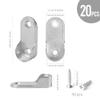 20 Pack Oval Closet Rod End Supports, Dveda Closet Rod Bracket, Wardrobe Closet Rod Holder for 19x35mm Oval Rods, Polishied Chrome Finish with Mounting Screws view 2