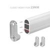 20 Pack Oval Closet Rod End Supports, Dveda Closet Rod Bracket, Wardrobe Closet Rod Holder for 19x35mm Oval Rods, Polishied Chrome Finish with Mounting Screws view 3