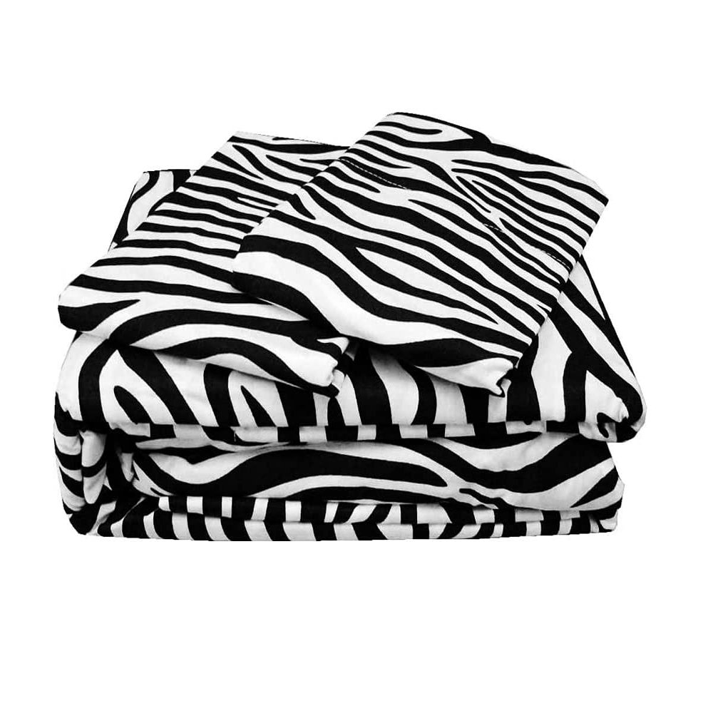 RV-Sheets (58 X 80) RV Full XL Sheet Set 600 Thread-Count 100% Egyptian Bedsheet Motorhomes, RV, Camper, Boat, Soft-Luxury-Breathable 8-Inch Deep Pockets 4-Piece RVSheets - Zebra Print