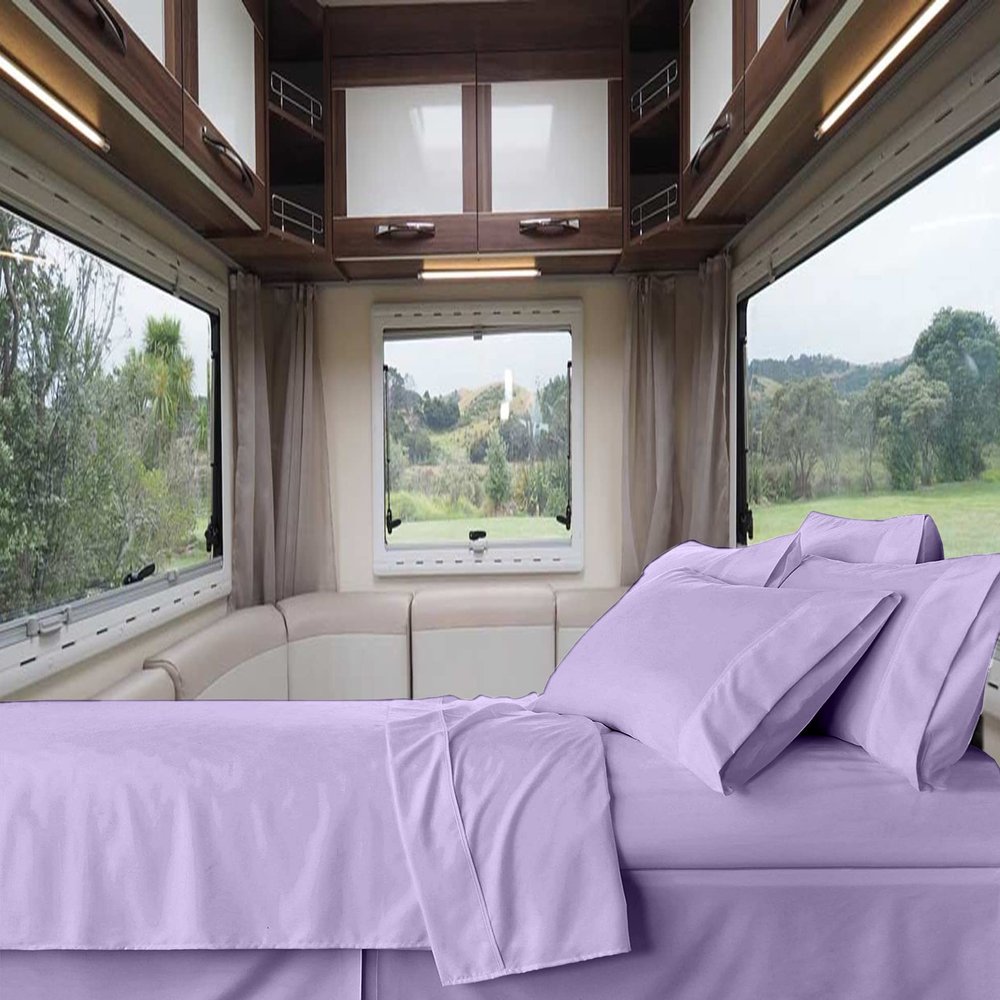 RV-Sheets (35" X 70") Truck Size Sheet Set 600 Thread-Count 100% Egyptian Bedsheet Motorhomes, RV, Camper, Boat, Soft-Luxury-Breathable 8-Inch Deep Pockets 4-Piece RVSheets - Lilac Solid