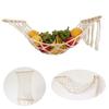 CWLL Fruit Veggies Hammock for Kitchen Under Cabinet,Banana Hammock Fruit Basket Holder Hanger Fruit Storage Organization for Handmade Boho Modern Dcor, RV or Boat, White view 2
