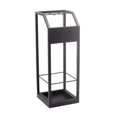 WXYZ Umbrella Stand Rack Black Metal Umbrella Stand, Household Hotel Business Umbrella Bucket(6 Grids and 4 Hooks), Umbrella Storage Rack with Independent Drip Tray 22x22 X60 Cm