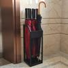 WXYZ Umbrella Stand Rack Black Metal Umbrella Stand, Household Hotel Business Umbrella Bucket(6 Grids and 4 Hooks), Umbrella Storage Rack with Independent Drip Tray 22x22 X60 Cm view 2