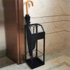 WXYZ Umbrella Stand Rack Black Metal Umbrella Stand, Household Hotel Business Umbrella Bucket(6 Grids and 4 Hooks), Umbrella Storage Rack with Independent Drip Tray 22x22 X60 Cm view 3