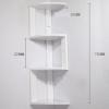 Corner Shelf, Red Oak Corner Bookshelf Open Paint Environmentally Friendly Kitchen Living Room Corner Shelf Shelf,White,M view 3