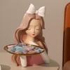 Statue Decor Modern, Key Tray For Entryway, Resin Girl Figurine Decoration Holding Tray Creative Home Decor Furnishing Human Ornament Christmas Thanksgiving Birthday Gift For Daughter view 2