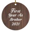 Designsify Christmas Tree Decoration, First Year As Brother 2021, Circle Ornament D, Gifts for Birthday Anniversary Valentines Mom Mothers Fathers Day Party, to Men Women Him Her Friend Mom Dad view 1