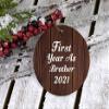 Designsify Christmas Tree Decoration, First Year As Brother 2021, Circle Ornament D, Gifts for Birthday Anniversary Valentines Mom Mothers Fathers Day Party, to Men Women Him Her Friend Mom Dad view 3