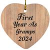 Designsify Christmas Tree Decoration, First Year As Gramps 2024, Heart Ornament C, Gifts for Birthday Anniversary Valentines Mom Mothers Fathers Day Party, to Men Women Him Her Friend Mom Dad view 1