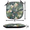 Ambesonne Green Chair Seating Cushion Set of 2, Hawaiian Summer Aloha Pattern Tropical Plants and Hibiscus Flowers, Anti-Slip Seat Padding for Kitchen & Patio, 16"x16", Green Dark Teal Orange view 4