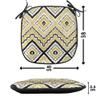 Ambesonne Ethnic Chair Seating Cushion Set of 4, Native Motif with Rhombus Pattern Dots and Chevron Waves Print, Anti-Slip Seat Padding for Kitchen & Patio, 16"x16", Yellow Black and White view 4