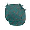 Ambesonne Teal Chair Seating Cushion Set of 2, Whimsical Modern Style Berry Christmas Pattern Hand Drawn Rustic Traditional, Anti-Slip Seat Padding for Kitchen & Patio, 16"x16", Teal Ruby Vermilion view 1