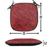 Ambesonne Flower Chair Seating Cushion Set of 2, Floral Details with Leaves Swirls Romantic Vivid Vibrant Pattern Art Print, Anti-Slip Seat Padding for Kitchen & Patio, 16"x16", Burgundy and Red view 4