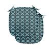 Ambesonne Blue Chair Seating Cushion Set of 2, Wire Inspired Floral Like Image Thick Crossed Horizontal Lines Image, Anti-Slip Seat Padding for Kitchen & Patio, 16"x16", Slate and Pale Blue view 1