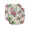 Ambesonne Watercolor Chair Seating Cushion Set of 2, Plumeria and Hibiscus Flora Tropical Island Nature Aloha Hawaii Jungle, Anti-Slip Seat Padding for Kitchen & Patio, 16"x16", Magenta Cream Green view 1