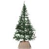 Gardenised Foldable Christmas Tree Skirt Collar Basket, Ring Base Stand Cover, Rattan Plastic, Grey view 1