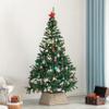 Gardenised Foldable Christmas Tree Skirt Collar Basket, Ring Base Stand Cover, Rattan Plastic, Grey view 4