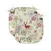 Ambesonne Winter Chair Seating Cushion Set of 2, Deer Silhouettes with Blossoming Flowers Abstract Christmas Nature, Anti-Slip Seat Padding for Kitchen & Patio, 16"x16", Olive Green Pale Green view 1