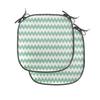 Ambesonne Mint Chair Seating Cushion Set of 2, Chevron Pattern Horizontal Zigzag Twisty Turns Modern Aztec Folk Inspirations, Anti-Slip Seat Padding for Kitchen & Patio, 16"x16", White Jade Green view 1