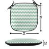 Ambesonne Mint Chair Seating Cushion Set of 2, Chevron Pattern Horizontal Zigzag Twisty Turns Modern Aztec Folk Inspirations, Anti-Slip Seat Padding for Kitchen & Patio, 16"x16", White Jade Green view 4