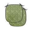 Ambesonne Olive Green Chair Seating Cushion Set of 4, Grunge Geometric Pattern Square Shape Diagonal Abstract Rhombus, Anti-Slip Seat Padding for Kitchen & Patio, 16"x16", Olive Green Coconut view 1