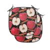 Ambesonne Fruits Chair Seating Cushion Set of 4, Cinnamon Sticks and Halved Beverage Ingredients Exotic Spices Agriculture, Anti-Slip Seat Padding for Kitchen & Patio, 16"x16", Cinnamon Red Cream view 1