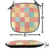 Ambesonne Abstract Chair Seating Cushion Set of 4, Patchwork Style Ornamental Hearts Flowers Dots Stripes Kitchen Design, Anti-Slip Seat Padding for Kitchen & Patio, 16"x16", Coral Yellow Mint Green view 4