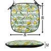 Ambesonne Nature Chair Seating Cushion Set of 2, Blooming Lemon Tree on Striped Paintbrush Background Evergreen Art, Anti-Slip Seat Padding for Kitchen & Patio, 16"x16", Fern Green Seafoam view 4