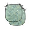 Ambesonne Floral Chair Seating Cushion Set of 4, Flourishing Spring and Summer Season Leaves Tulips Petals Illustration, Anti-Slip Seat Padding for Kitchen & Patio, 16"x16", Turquoise Teal Marigold view 1