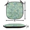 Ambesonne Floral Chair Seating Cushion Set of 4, Flourishing Spring and Summer Season Leaves Tulips Petals Illustration, Anti-Slip Seat Padding for Kitchen & Patio, 16"x16", Turquoise Teal Marigold view 4