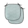 Ambesonne Geometric Chair Seating Cushion Set of 2, Fish Scale Pattern Half Circles Dots Geometric Arrangement Circular Motifs, Anti-Slip Seat Padding for Kitchen & Patio, 16"x16", Seafoam White view 1