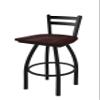 411 Jackie Low Back 25" Swivel Counter Stool with Black Wrinkle Finish and Dark Cherry Maple Seat view 1