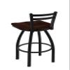 411 Jackie Low Back 25" Swivel Counter Stool with Black Wrinkle Finish and Dark Cherry Maple Seat view 2