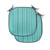 Ambesonne Aqua Chair Seating Cushion Set of 2, Abstract Ocean Inspired Palette Lines Geometrical Image Illustration, Anti-Slip Seat Padding for Kitchen & Patio, 16"x16", Turquoise Pale Blue view 1