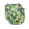 Ambesonne Nature Chair Seating Cushion Set of 2, Tropical Plants with Large Evergreen Leaf Lemon Botany Palm Jungle Graphic, Anti-Slip Seat Padding for Kitchen & Patio, 16"x16", Yellow Forest Green view 1