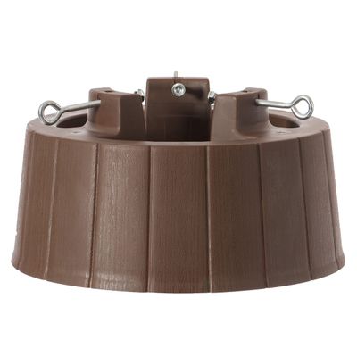 Gardenised Brown Plastic Christmas Tree Stand with Screw Fastener