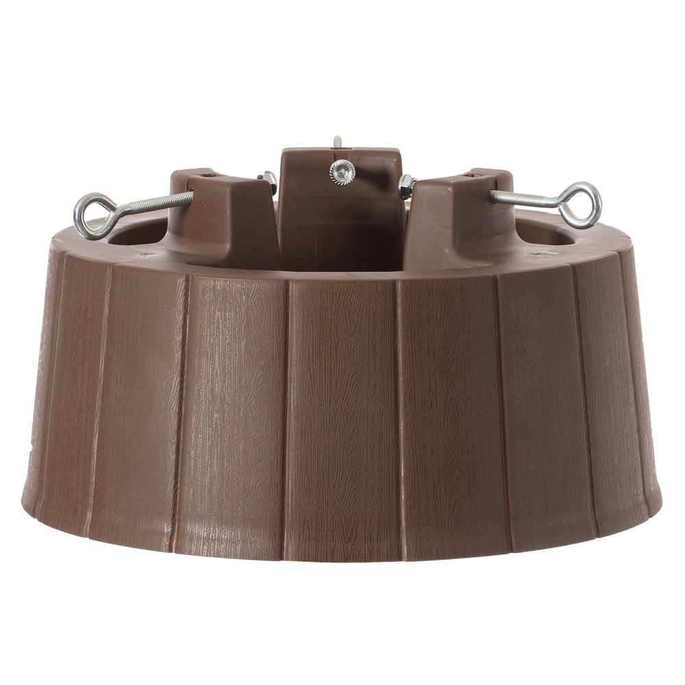 Gardenised Brown Plastic Christmas Tree Stand with Screw Fastener
