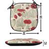 Ambesonne Poppy Flower Chair Seating Cushion Set of 4, Sketchy Tree Leaves Rural Floral Growth Botany Nature Inspired, Anti-Slip Seat Padding for Kitchen & Patio, 16"x16", Scarlet Fern Green Beige view 4